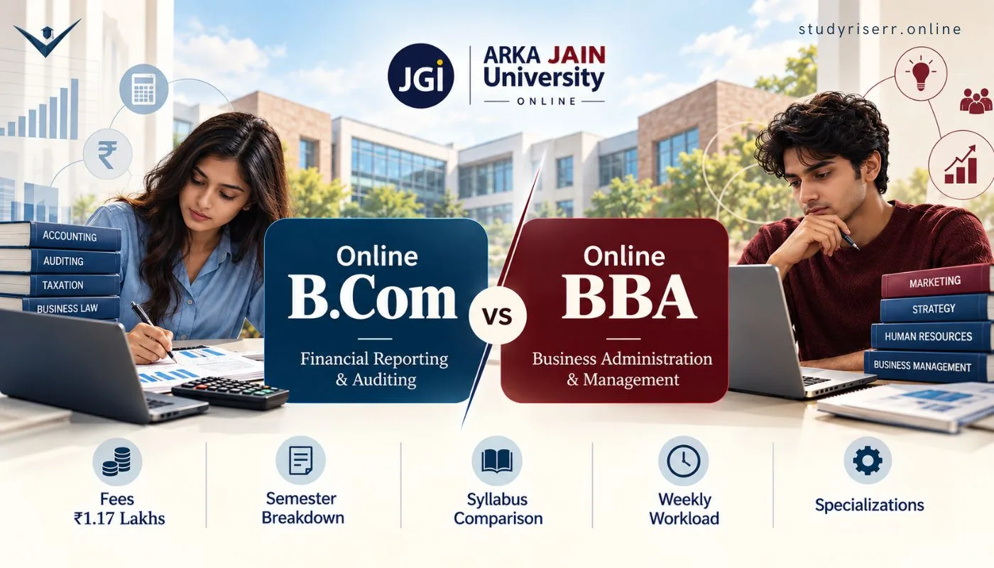 Arka Jain Online B.Com vs. BBA: Fees, Semester Breakdowns, and Academic Workload